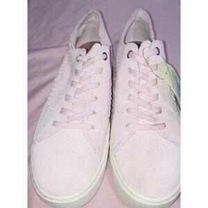 Toms LENOX Pale Desert Pink Deconstructed Suede Lace Sneakers Shoes Size 9 Women